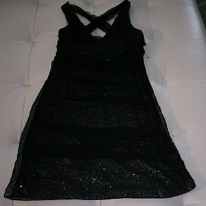 Express Chiffon Covered Sequined Cocktail dress